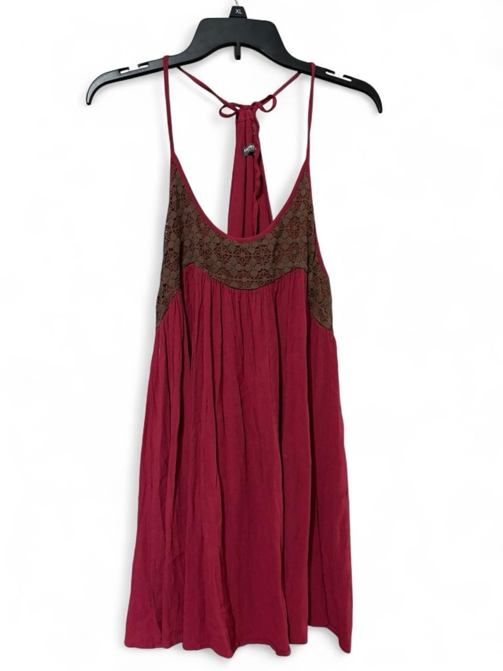 Earthbound Women's Wine Red Sleeveless Tie-Back Tank Top in